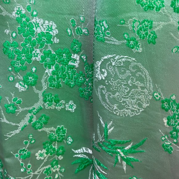 White and Green Cheongsam Dress - L - Picture 3 of 4
